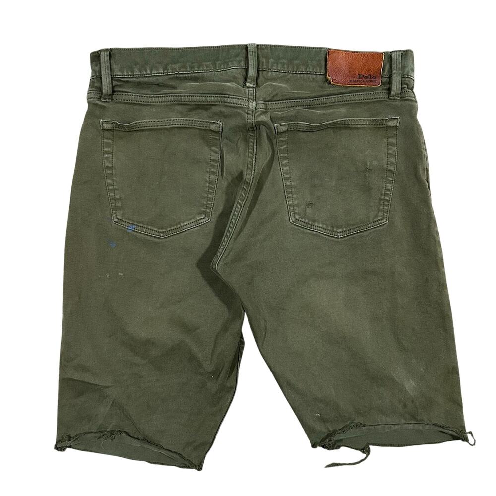 Polo Ralph Lauren Cut Off Shorts 33 Waist Army Green Distressed Men’s